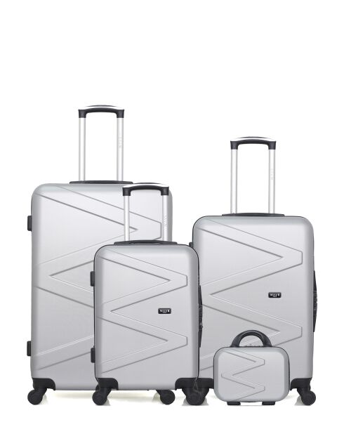 Set mit 3 großen Koffern, Wochenendkoffer, Kabine und grauer Amazon-Waschtisch