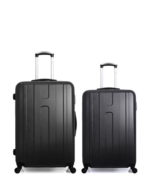 Set van 2 zwarte Atlanta large- en weekendkoffers