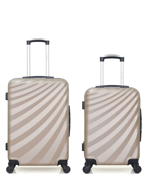 Lot de 2 valises week-end et cabine Danube beiges