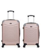 Lot de 2 Valises weekend et cabine Congo roses dorées