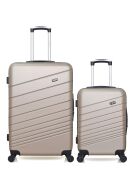 Set aus 2 großen Koffern und beiger Tigerkabine