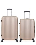 Set mit 2 großen Koffern und beigen Wochenendkarpaten