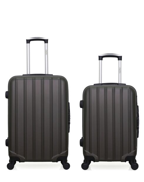 Set mit 2 dunkelgrauen Himalaya-Wochenend- und Kabinenkoffern