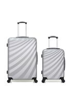 Set aus 2 großen Koffern und grauer Donaukabine