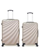 Set di 2 valigie di grandi dimensioni e valigie beige per il weekend del Danubio