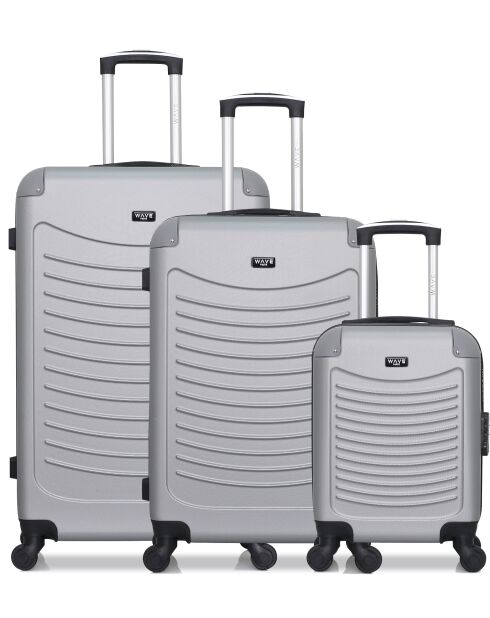 Set van 3 grote koffers, weekend en cabine XXS Congo grijs