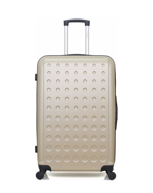 Set van 2 beige Taurus grote koffers en weekendkoffers