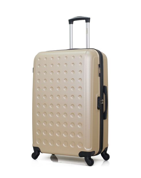 Set van 2 beige Taurus grote koffers en weekendkoffers