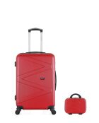 Lot Valise weekend et Vanity Amazone bordeaux