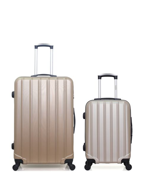 Set di 2 valigie grandi e cabina Himalaya beige