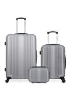 Set de 2 maletas grandes, cabina y tocador L ipari gris