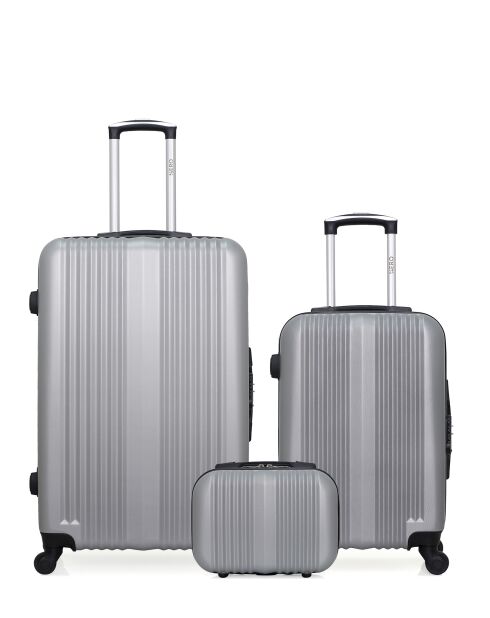 Set de 2 maletas grandes, cabina y tocador L ipari gris