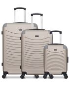 Set mit 3 großen Koffern, Wochenende und Kabine XXS Congo beige