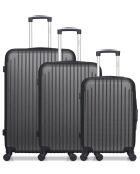 Set mit 3 großen Koffern, Wochenend- und Kabinenkoffer, Karpaten, dunkelgrau