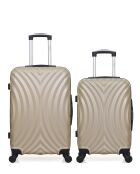 Set van 2 L agos beige weekend- en hutkoffers