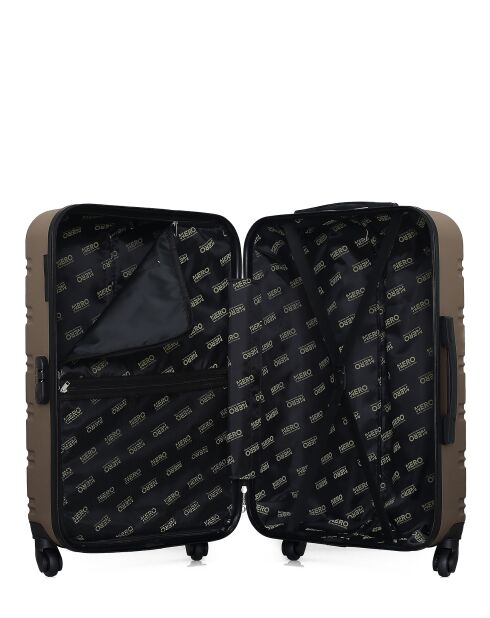 Set mit 2 beigefarbenen Renoso-Wochenend- und Kabinenkoffern