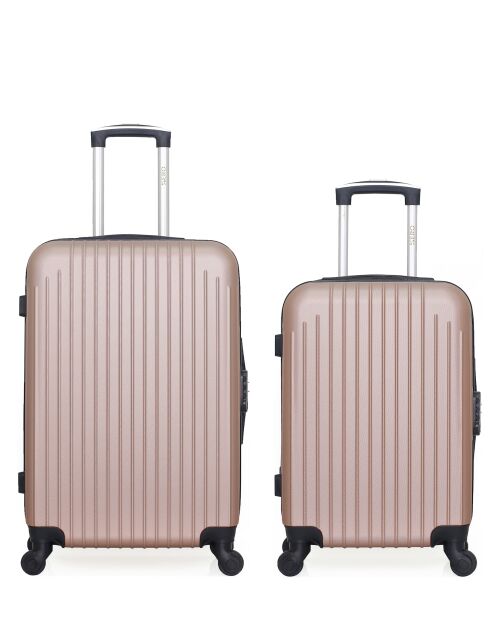 Set van 2 karpaten roségouden weekend- en hutkoffers