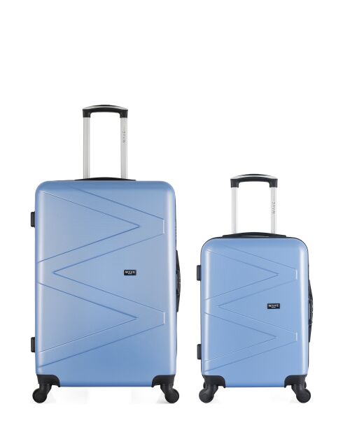 Set de 2 maletas grandes y cabina Amazon azules