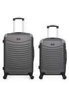 Set van 2 donkergrijze Congo weekend- en hutkoffers