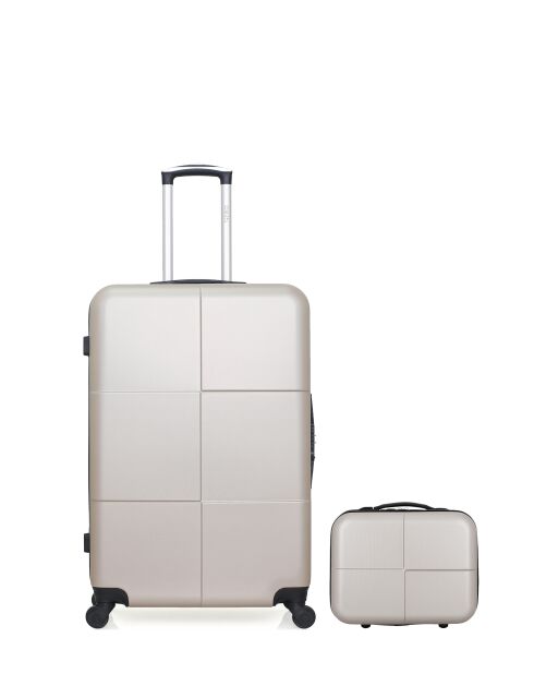 Set aus großem Koffer und Vanity Coronado beige