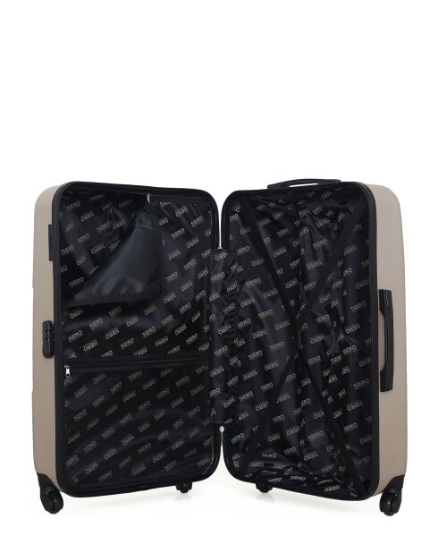 Set aus großem Koffer und Vanity Coronado beige