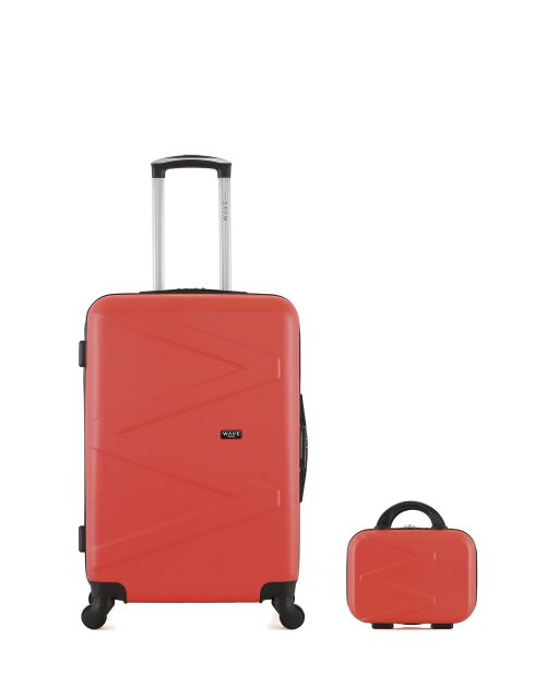 Lot Valise weekend et Vanity Amazone corail