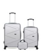 Set mit 2 grauen Amazon-Wochenendkoffern, Kabinen- und Schminkkoffern