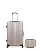 Lot Valise grand format et Vanity L ipari beiges