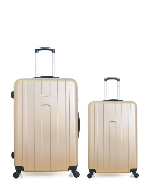 Set di 2 valigie grandi e cabina Atlanta beige