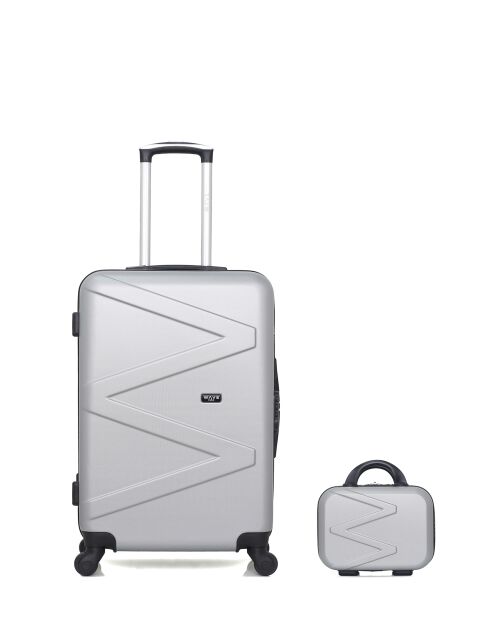 Lot Valise weekend et Vanity Amazone grises