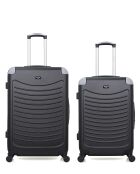 Set van 2 zwarte Congo grote koffers en weekendkoffers