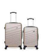 Set van 2 beige Tiger weekend- en hutkoffers