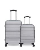 Set van 2 grijze weekend- en hutkoffers Renoso