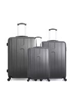 Set mit 3 großen Koffern, Wochenende und Kabine Atlanta dunkelgrau