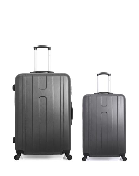 Set de 2 maletas grandes y cabina Atlanta gris oscuro