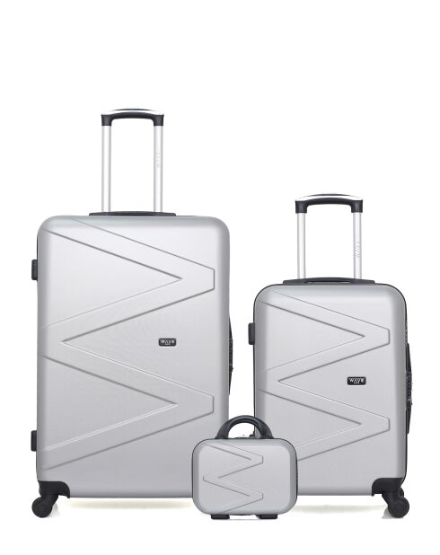 Set aus 2 großen Koffern, Kabine und Waschtisch Amazone Grey