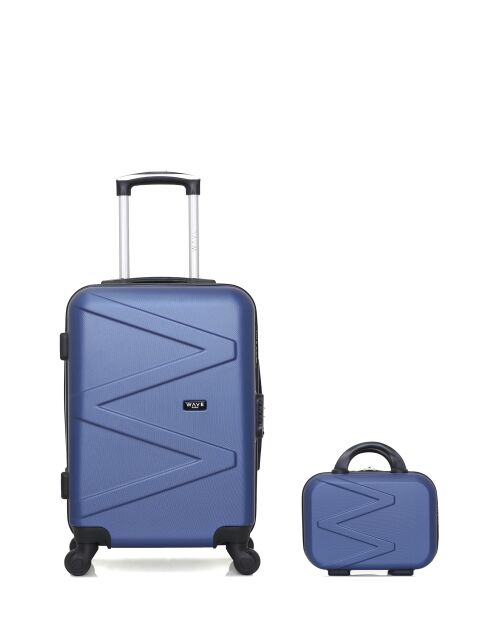 Lot Valise cabine et Vanity Amazone marine