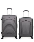 Set van 2 donkergrijze grote koffers en weekendkoffers Congo