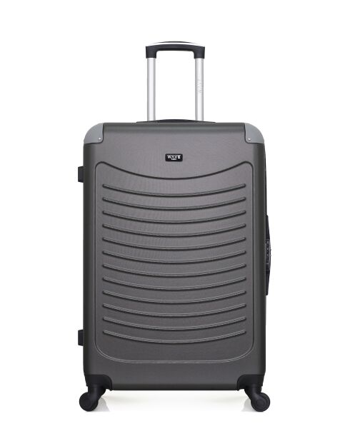 Set van 2 donkergrijze grote koffers en weekendkoffers Congo