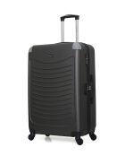 Set van 2 donkergrijze grote koffers en weekendkoffers Congo