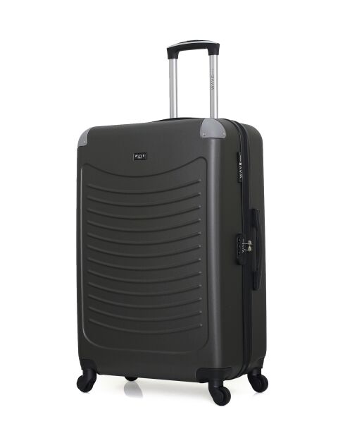 Set van 2 donkergrijze grote koffers en weekendkoffers Congo