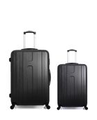 Set van 2 grote zwarte koffers en cabine Atlanta