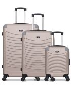 Set van 3 grote koffers, weekend en cabine XXS Congo roségoud