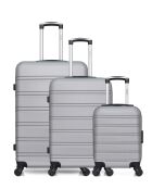 Set van 3 grote koffers, weekend en cabine XXS Renoso grijs