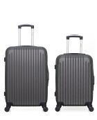 Set van 2 donkergrijze Karpaten weekend- en hutkoffers