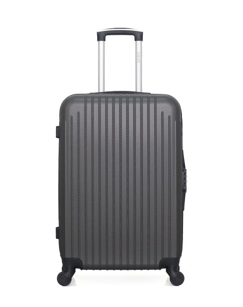 Set van 2 donkergrijze Karpaten weekend- en hutkoffers