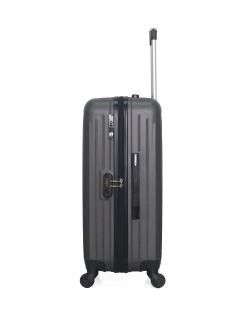 Set van 2 donkergrijze Karpaten weekend- en hutkoffers