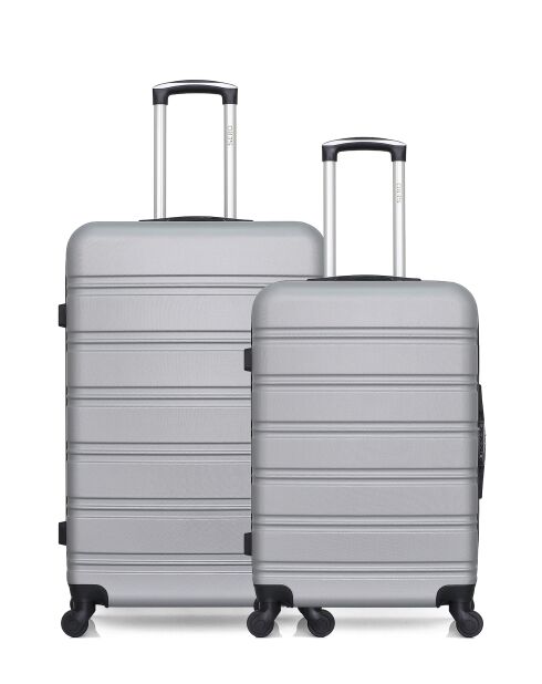 Set mit 2 grauen Groß- und Wochenendkoffern von Renoso