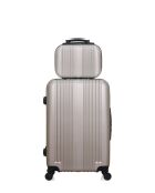 Set di valigia da weekend beige e toeletta L ipari