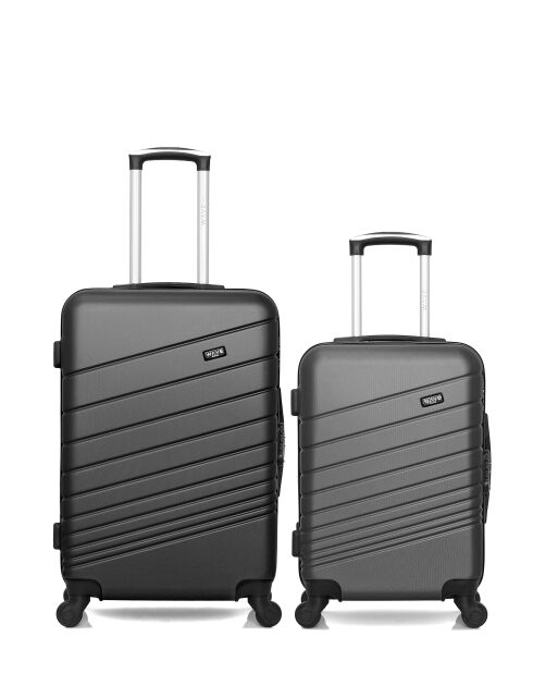 Set van 2 donkergrijze Tiger weekend- en hutkoffers